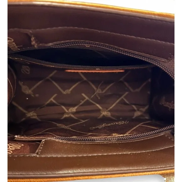 Wrangler Brown Mini Tote Crossbody Bag Logo Striped Western Purse - Picture 4 of 6